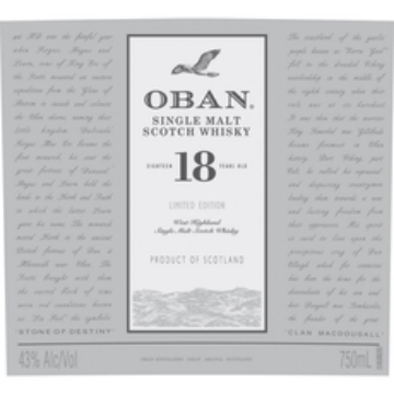 Picture of Oban 18 yr Whiskey 750ml