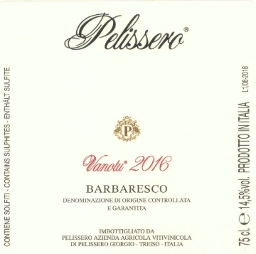 2016 Pelissero - Barbaresco Vanotu