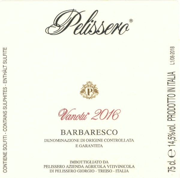 2016 Pelissero - Barbaresco Vanotu