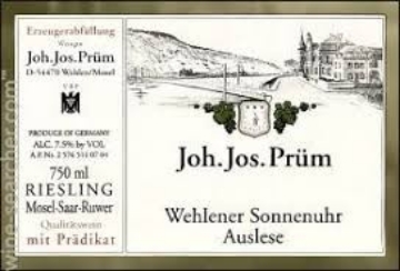 2020 Prum, JJ - Wehlener Sonnenuhr Auslese HALF BOTTLE