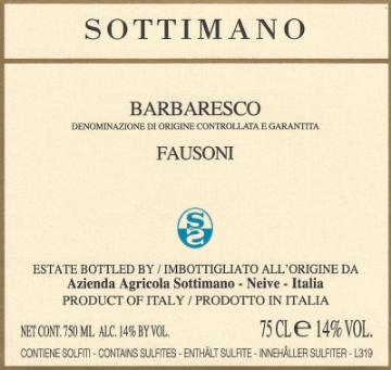 Sottimano Barbaresco Fausoni label