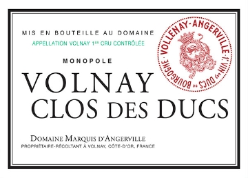 Marquis d'Angerville Volnay Clos des Ducs label