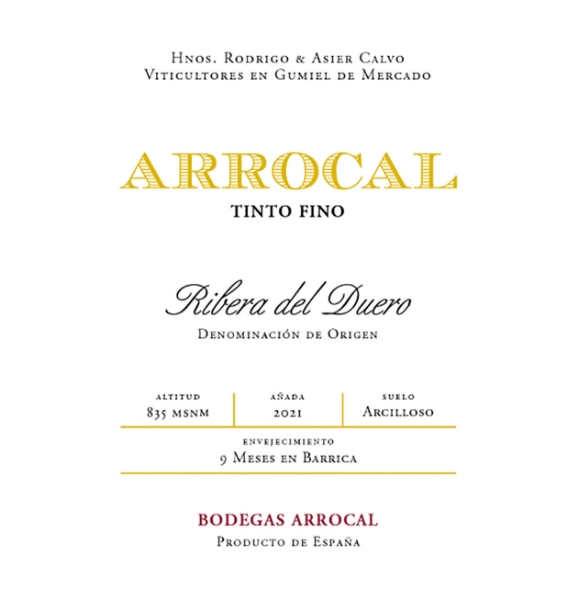 Picture of 2021 Bodegas Arrocal - Tinto Fino  Ribera del Duero