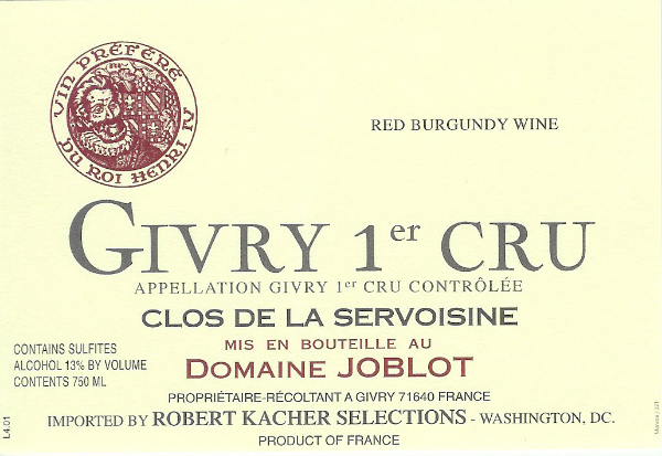 Picture of 2021 Joblot - Givry Clos Servoisine