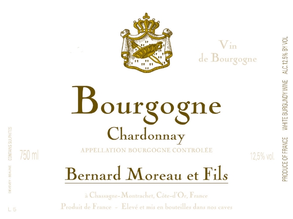 Bernard Moreau Bourgogne Blanc label