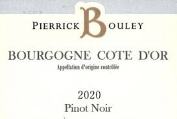 Picture of 2020 Pierrick Bouley - Bourgogne Cote d'Or Rouge