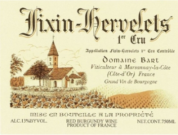 Domaine Bart Fixin-Hervelets label