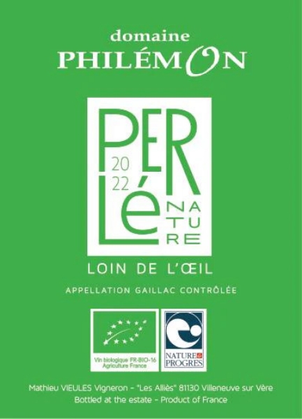 Domaine Philemon Gaillac Blanc Perle Nature label