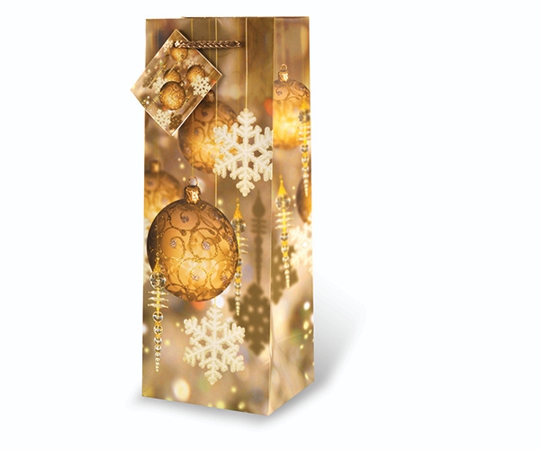 Gift Bag - Festive Holiday Gold Ornament