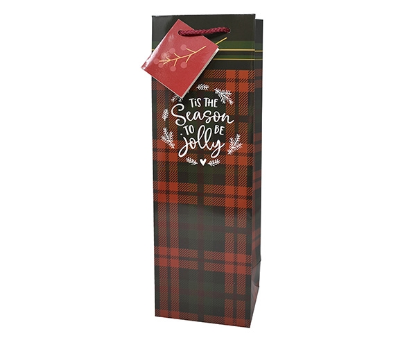 Gift Bag - Christmas Flannel-Tis the season to