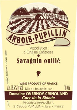 Overnoy-Crinquand Savagnin Ouillé Arbois-Pupillin label