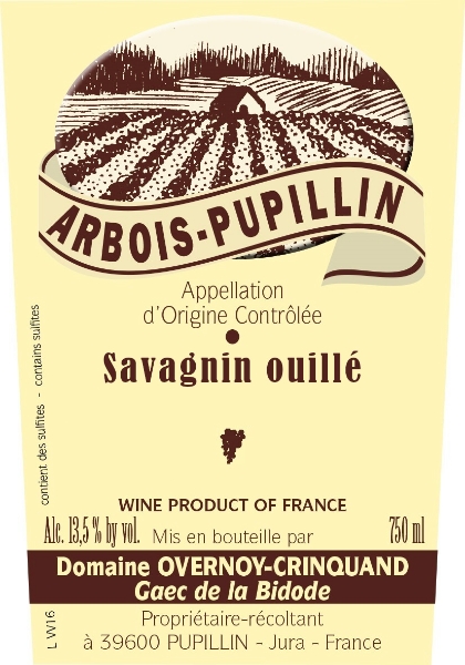 Overnoy-Crinquand Savagnin Ouillé Arbois-Pupillin label