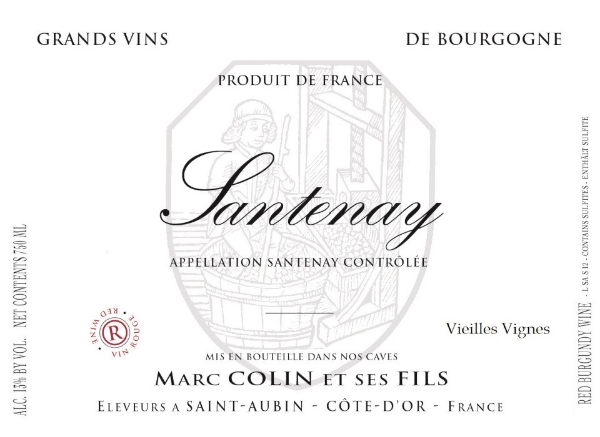 Marc Colin Santenay Rouge label