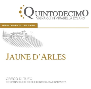 Quintodecimo Greco Jaune d'Arles label