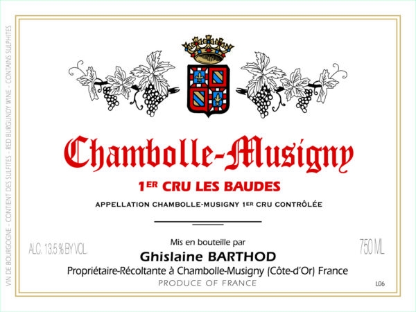 Picture of 2022 Ghislaine Barthod - Chambolle Musigny Baudes (PRE ARRIVAL)