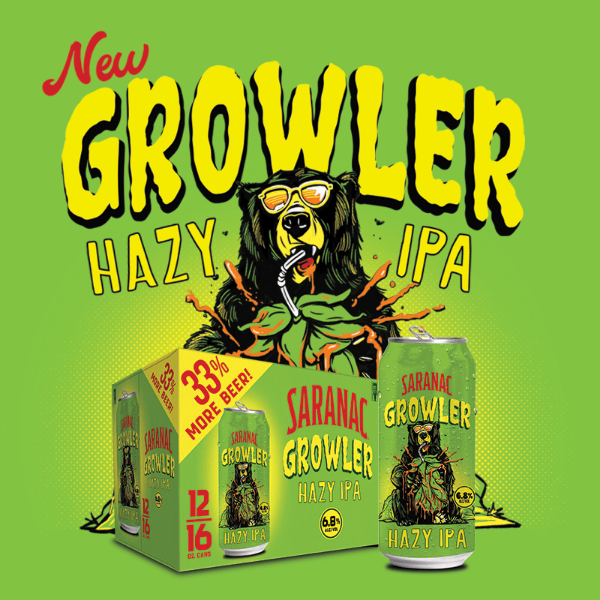 Picture of Saranac Brewery Growler Hazy IPA 16oz 12pk