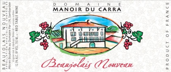 Picture of 2025 Domaine Manoir du Carra - Beaujolais Nouveau (750ml)
