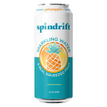 Picture of Spindrift spiked sparkling water unsweetened pineapple 19.2oz